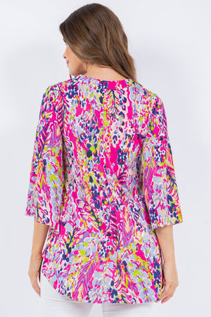 boutique shopping pensacola floral top blouse clothing v-neck long sleeve curvy plus