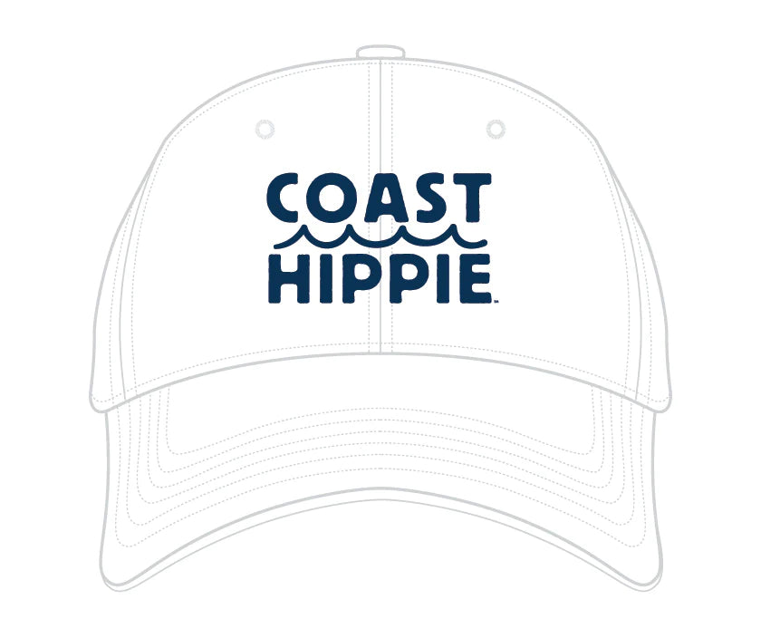 Coast Hippie Logo Twill Hat, White