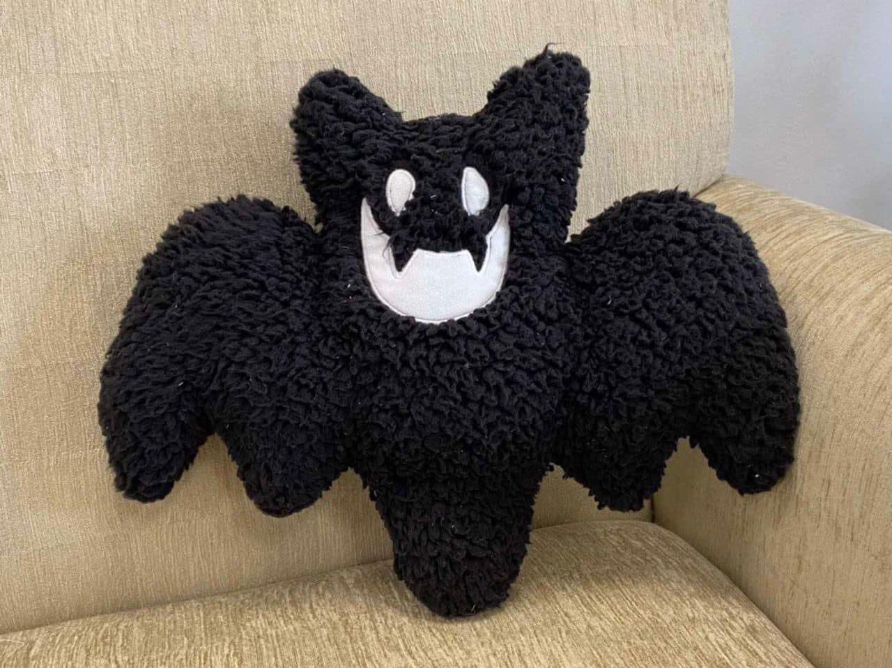 Black Bat Sherpa Pillow