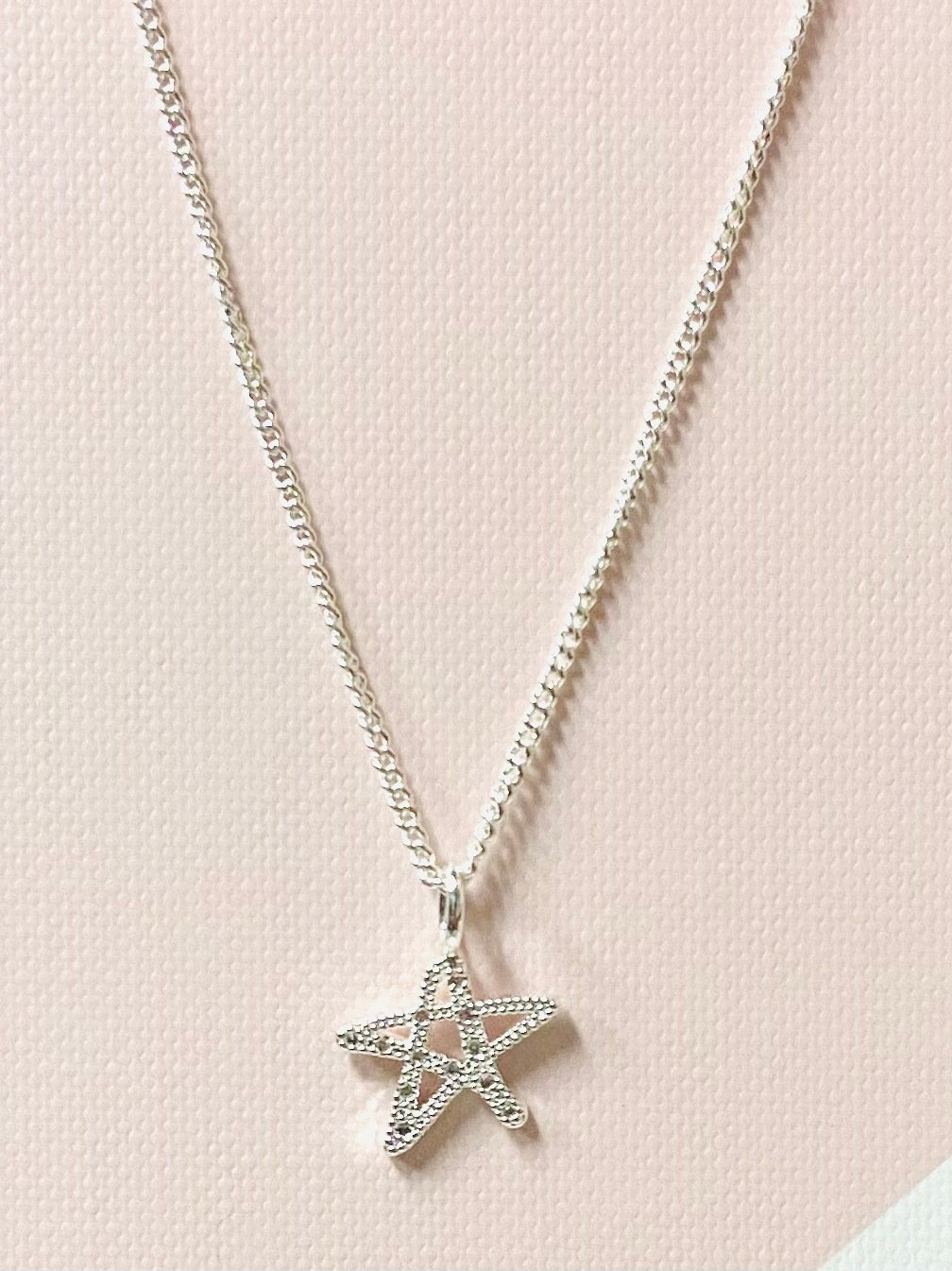 CLEARANCE KLJ2754 Pave Star Necklace
