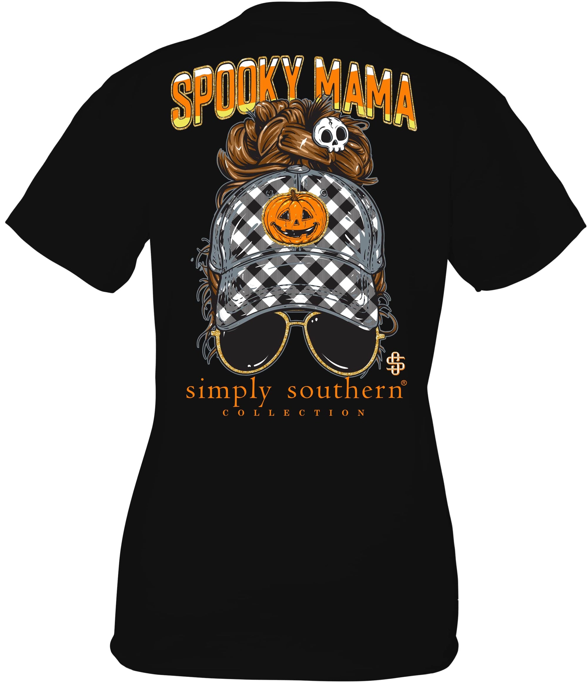 pensacola florida onlinhe shopping boutique spooky mama messy bun halloween graphic tee simply southern 