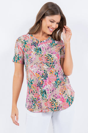boutique shopping pensacola floral top blouse clothing multi-color curvy plus
