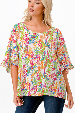 boutique shopping pensacola curvy plus floral top blouse clothing ruffle 