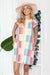 boutique shopping pensacola dress clothing multi-color mosaic ruffle pockets fun cute colorful beach
