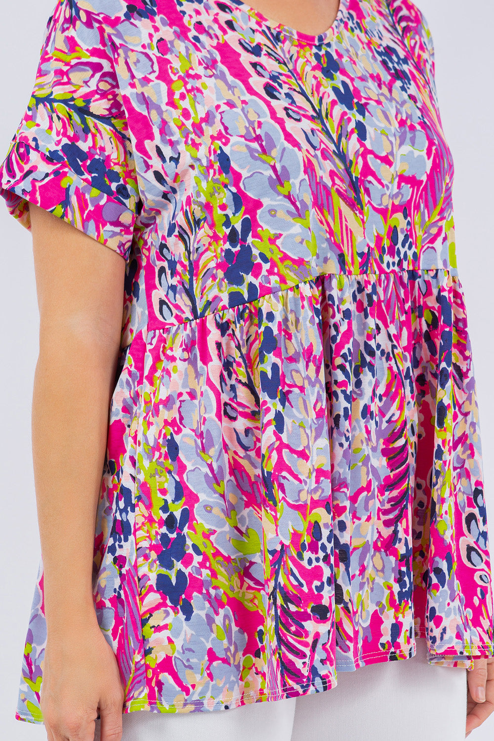 boutique shopping pensacola top blouse clothing floral multi-color curvy plus