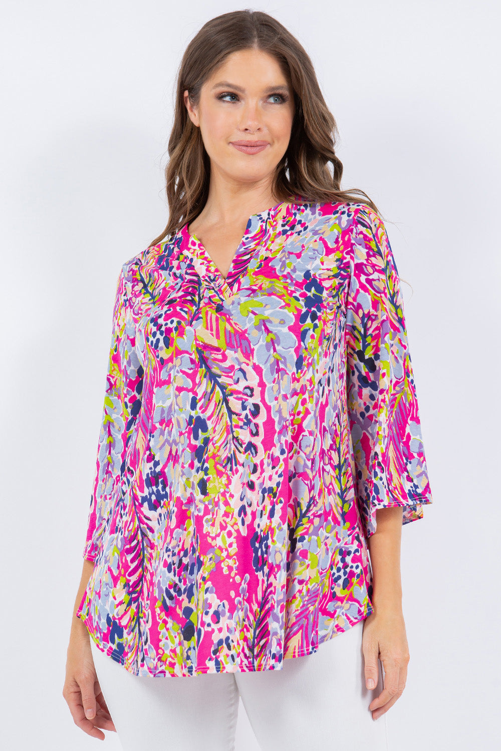 boutique shopping pensacola floral top blouse clothing v-neck long sleeve 