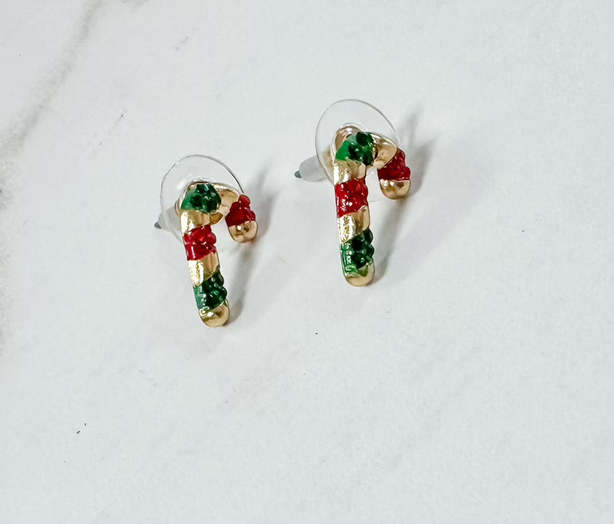 Sparkle Candy Cane Earrings