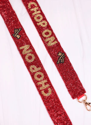 pensacola boutique florida state FSU seminoles noles football gameday beaded purse strap garnet and gold chop on