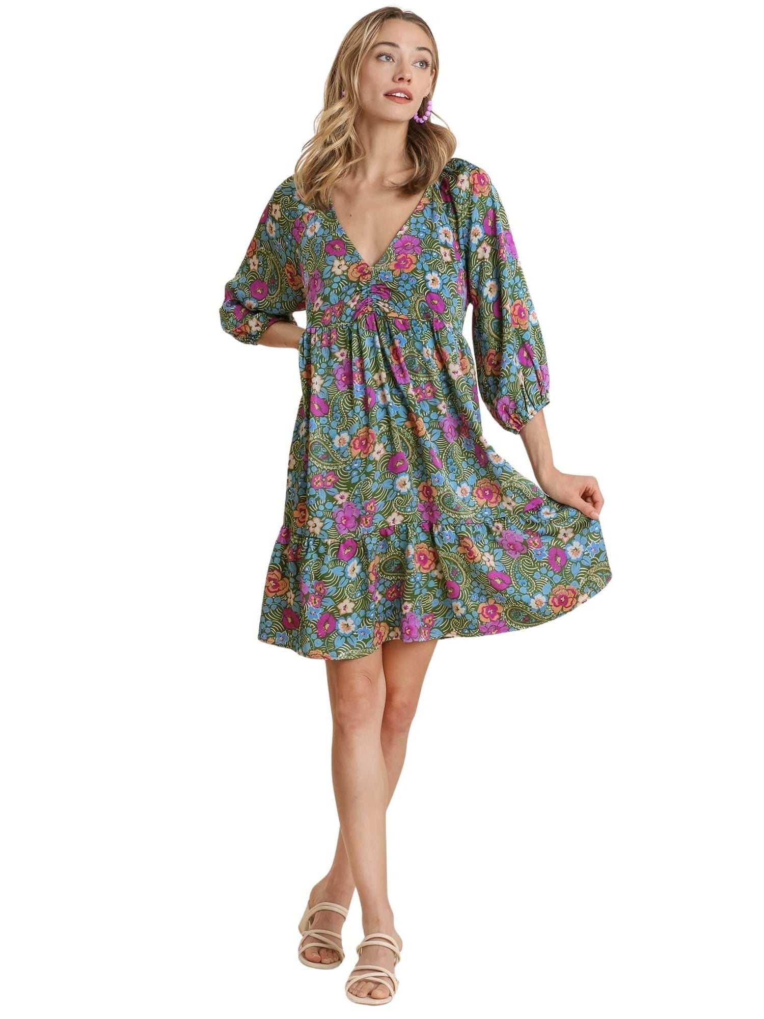 Boutique Pensacola The Best Of Me Floral Dress, Green