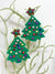 Green Beaded Christmas Tree Earring