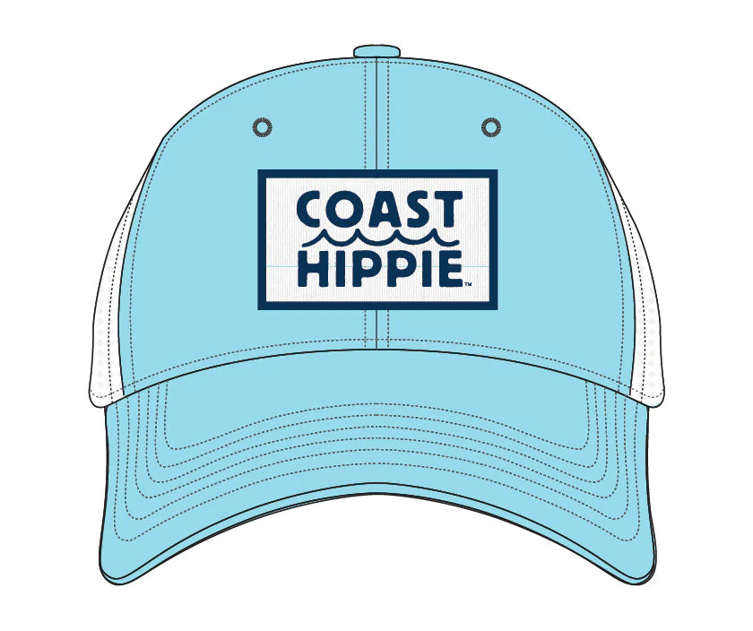 Coast Hippie Logo Patch Hat, Aqua