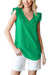 boutique shopping pensacola top clothing green v-neck ruffle