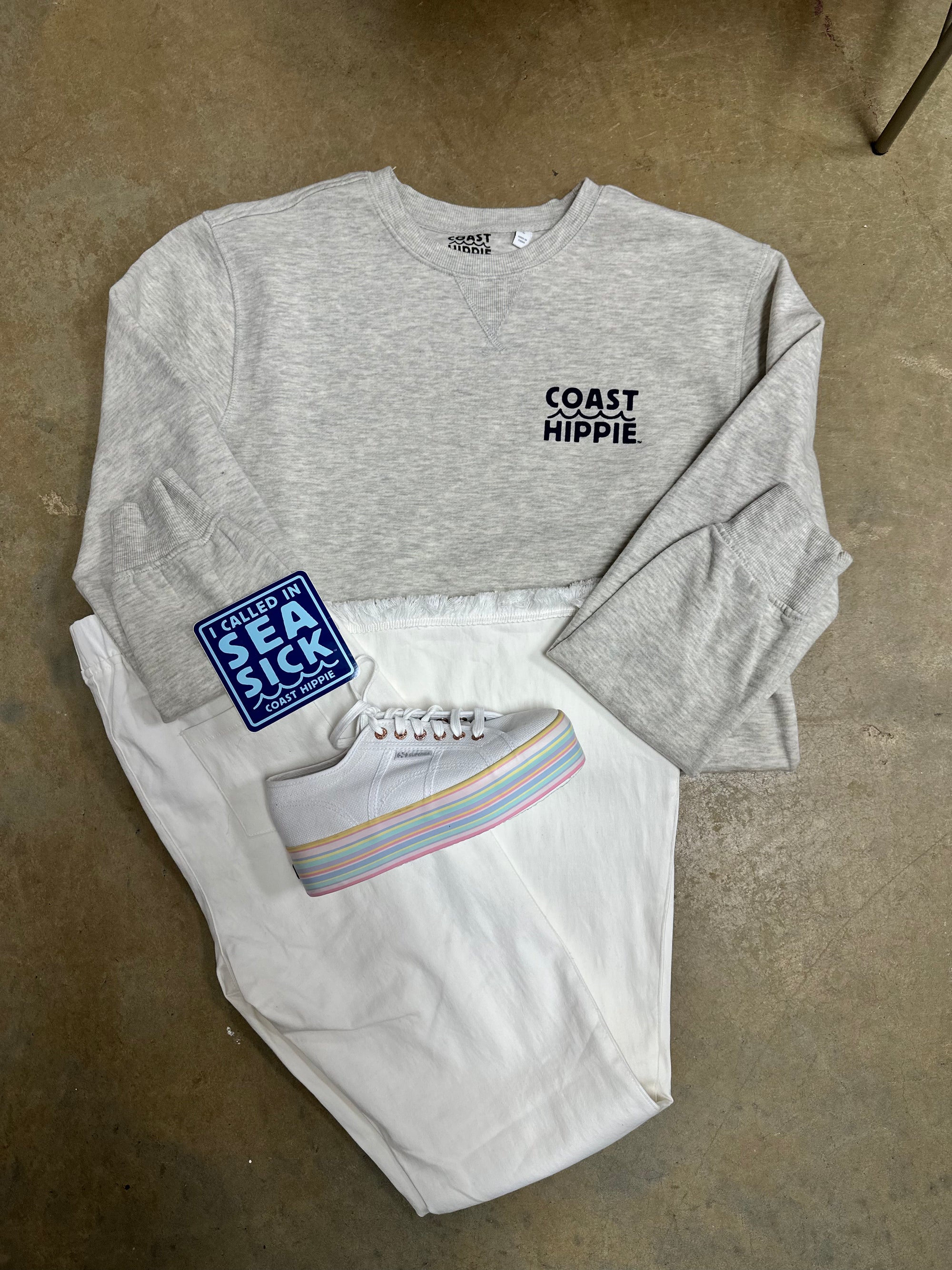 Coast Hippie Sea Sick Sweatshirt, Oatmeal