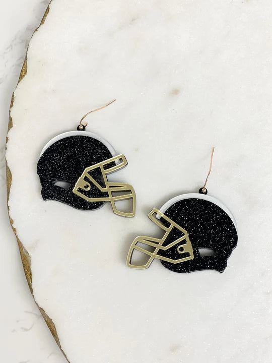 boutique shopping pensacola florida earrings jewelry accessories dangle football helmet glitter gift gameday black