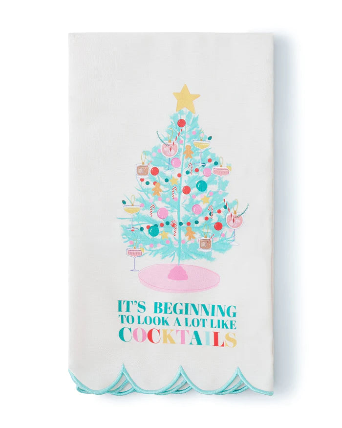 Holiday Cocktails Tea Towel