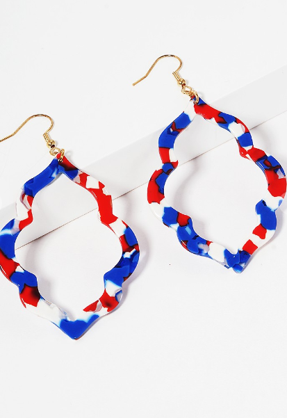 boutique, shopping, pensacola, florida, jewelry, earrings, red, white, blue, patriotic, july 4, trump, election, patriot 