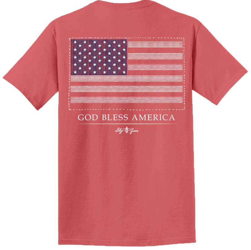 shopping, online, pensacola, florida, boutique, clothing, summer, top, short sleeve, graphic tee, patriotic, trump, flag,, firework, july 4, independance, seer sucker, lily grace