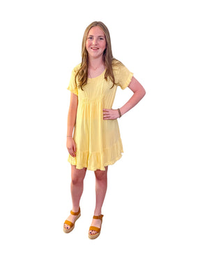 boutique shopping pensacola yellow dress clothing frayed cute fun work office party