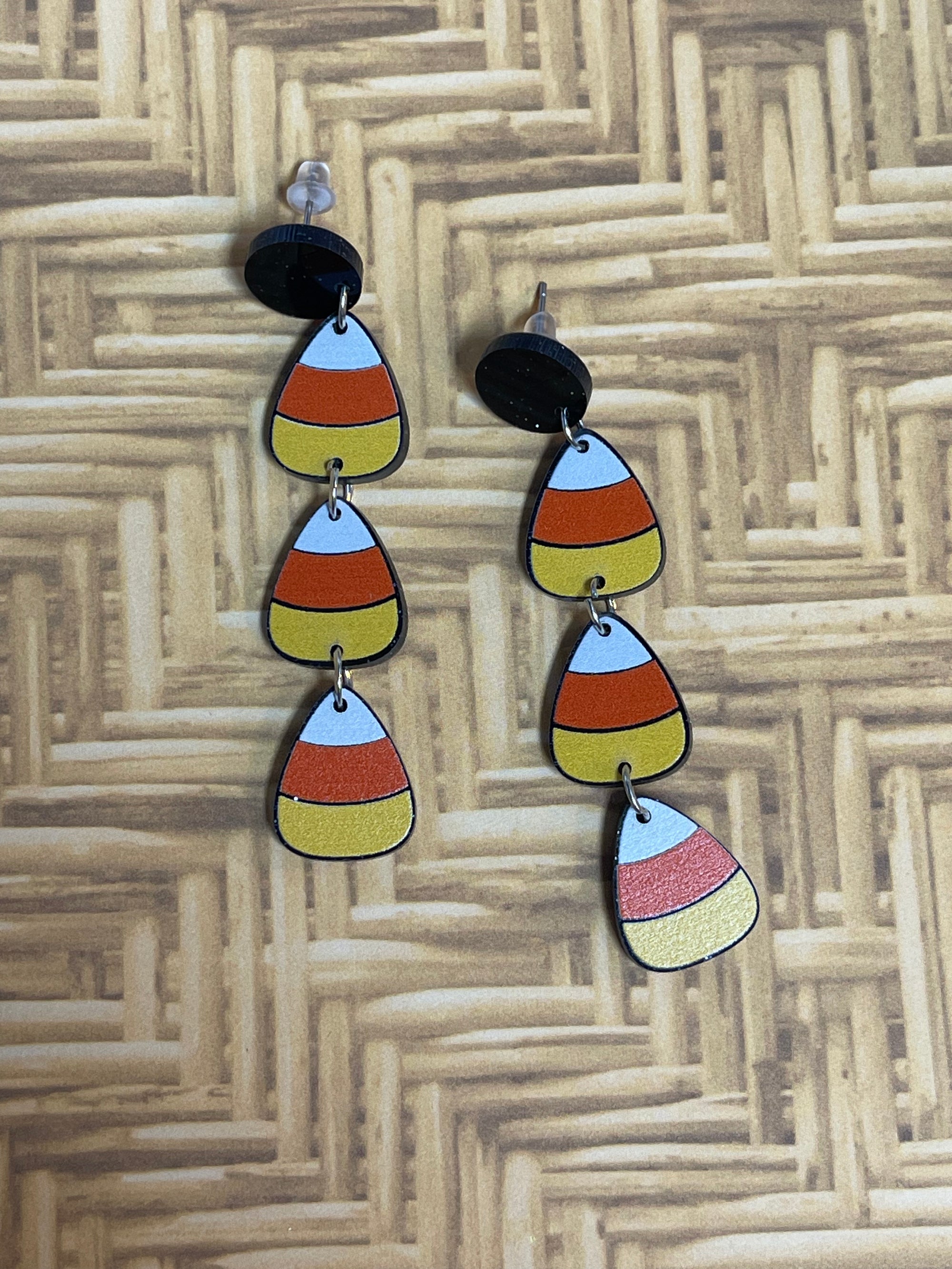 Stacked Candy Corn Earrings