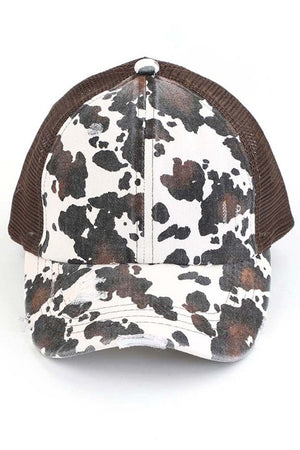 Cow Print Criss Cross Baseball Hats