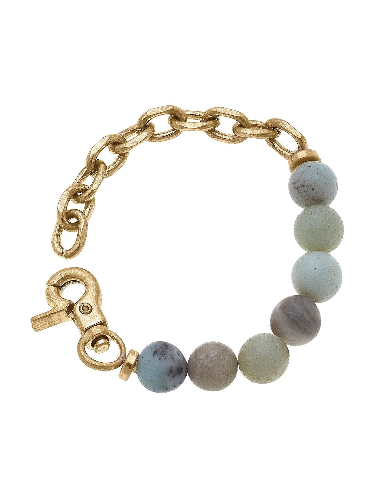 Mila Gemstone Chunky Chain Bracelet, Amazonite
