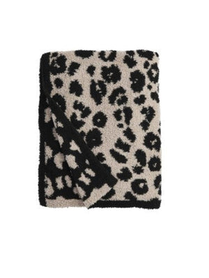 Boutique Pensacola Soft Leopard Blanket Black