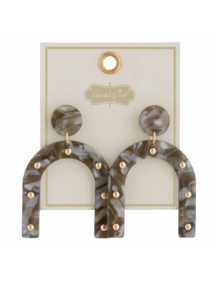 Boutique Pensacola Style Me Studded Earrings Brown