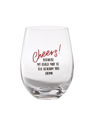 Boutique Pensacola Teacher Themed Stemless Wine Glass Cheers