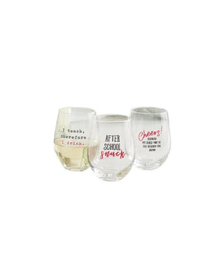 Boutique Pensacola Teacher Themed Stemless Wine Glass