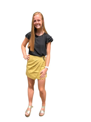 Boutique Pensacola That's a Wrap Skirt Mustard Front