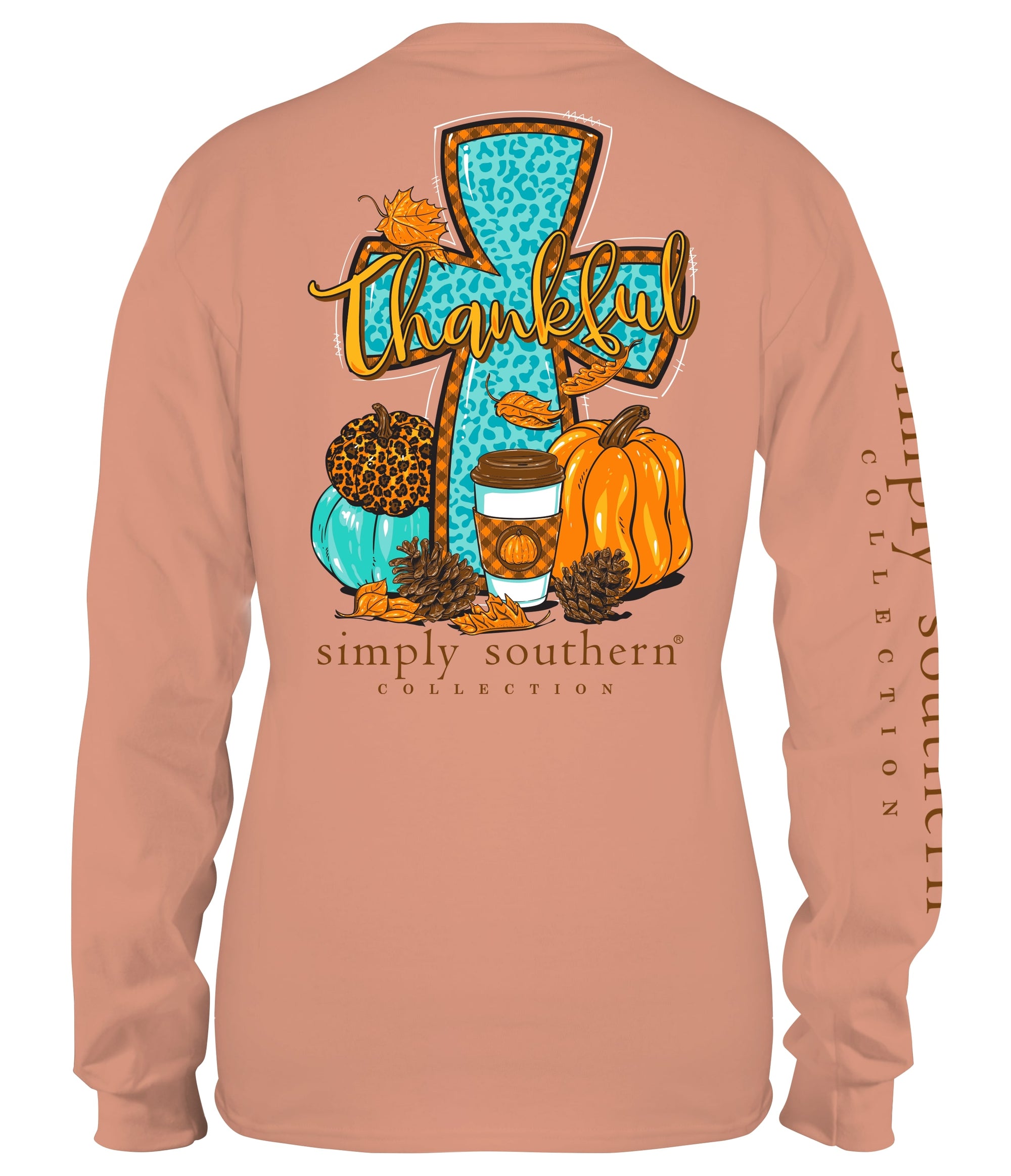 pensacola florida boutique shopping online simply southern graphic tee fall thankful cross pumpkin coffee fall simply southern