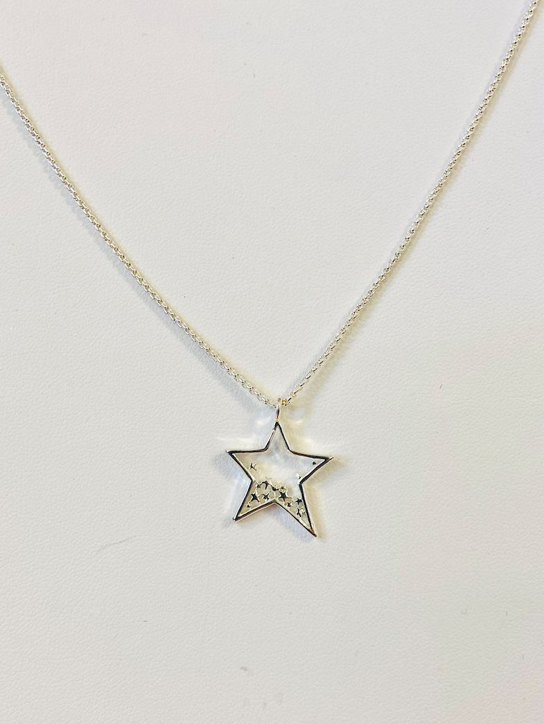 CLEARANCE Evie Silver Star Scatter Necklace Katie Loxton KLJ2825
