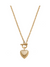 Patrice Ribbed Metal Heart T-Bar Necklace in Worn Gold CANVAS