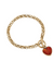 Ginny Gemstone Heart & Layered Chain T-Bar Necklace in Rusty Red Carnelian CANVAS