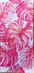 Monstera Leaf Beach Towel Hot Pink