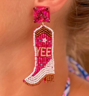 Yeehaw Cowboy Beaded Earrings
