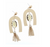 Black Crystal Gold Arch Earrings