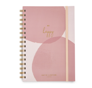Be Happy Spiral Notebook Blush KL