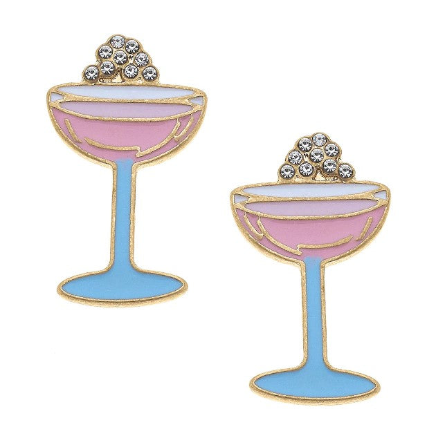 Champagne Coup Pave Earrings