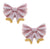 Lucy Porcelain Bow Stud Earrings, Pink