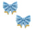 Lucy Porcelain Bow Stud Earrings, Blue