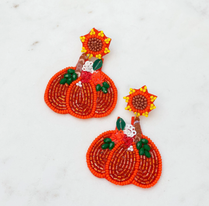 pensacola florida pumpkin beaded earrings jewelry