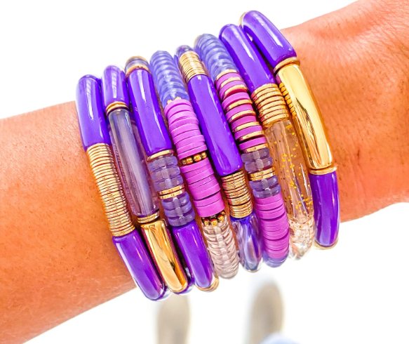 Acrylic Tube Bracelet Purple