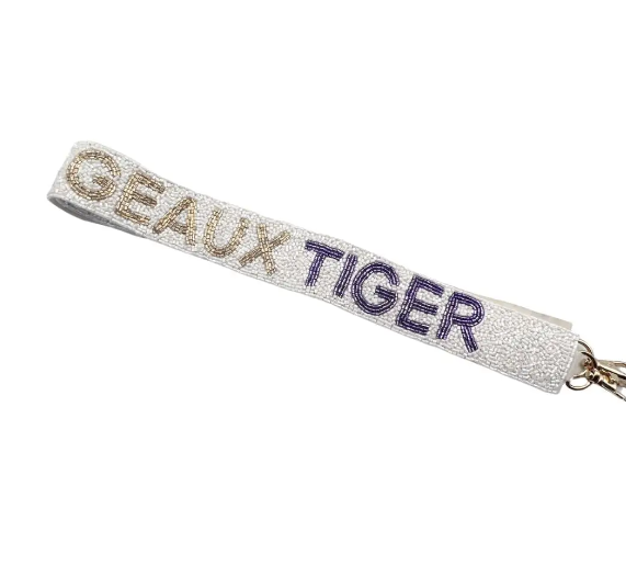 Beaded Purse Strap Geaux Cajuns ULL Geaux Tigers Game Day 