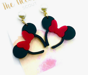 boutique shopping pensacola florida minnie mouse disney world disney land earrings accessories dangle jewelry ears black red
