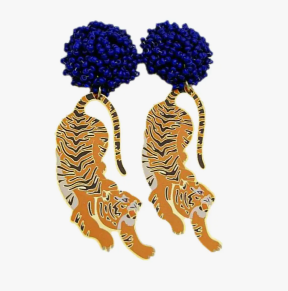 boutique shopping pensacola florida tigers auburn orange blue war eagle college football game day earrings dangle accessories jewelry
