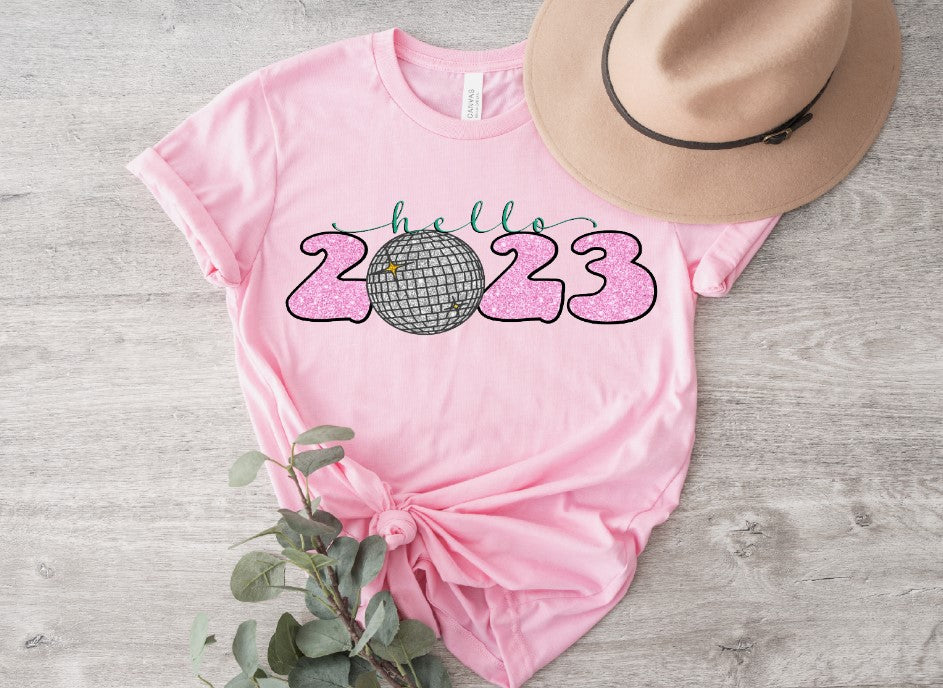 boutique shopping pensacola 2023 disco glitter pink tee t-shirt graphic clothing gifts seasonal  