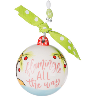 Flamingle All The Way  Round Ornament