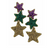 These are gorgeous earrings!  Made of purple, green and gold beads.  Each star gets larger.  Earrings, 3.5" Top to Bottom earrings boutique shopping local pensacola florida mardi gras earrings jewelry