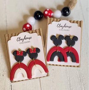 boutique shopping pensacola mickey minnie mouse large rainbow earrings jewelry accessories disney dangle
